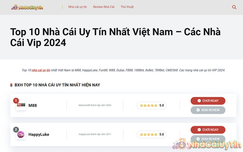 Giới thiệu chi tiết về trang nhà cái uy tín